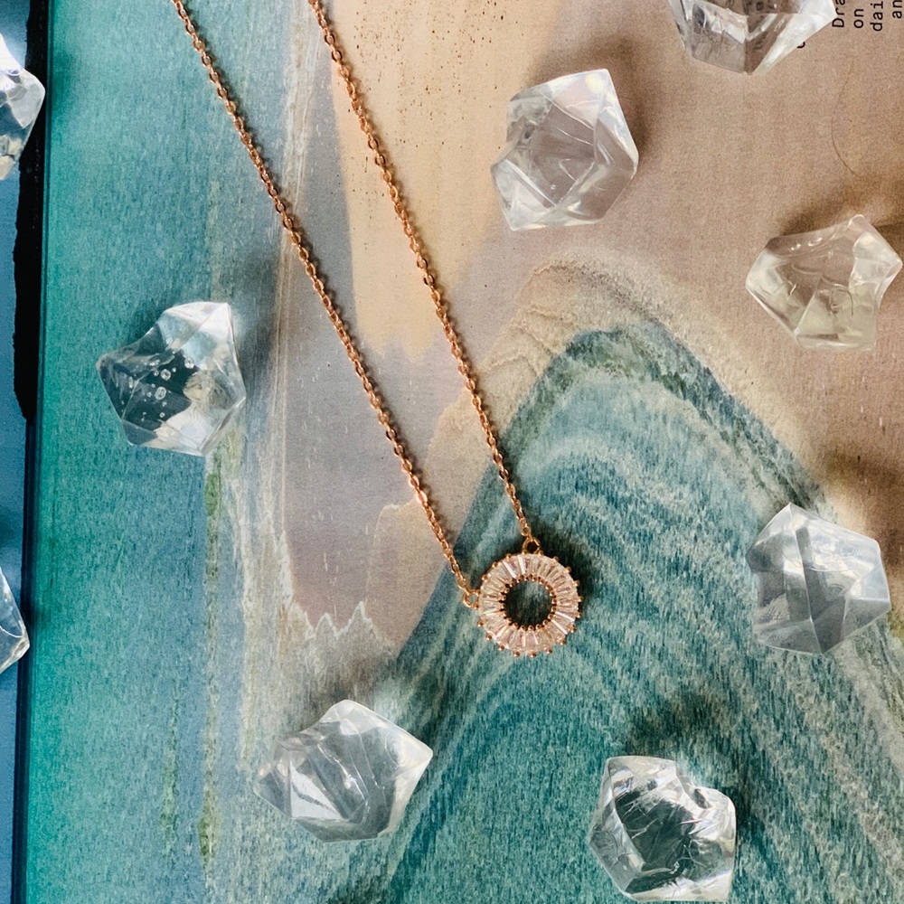 New!! Fashion crystal necklace rose gold/ silver - Picture 3 of 6